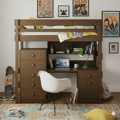 Loft Bed Bench Desk Space Saver