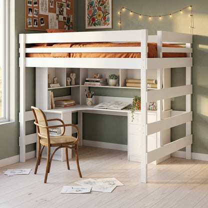 Loft Bed Corner Desk Space Saver