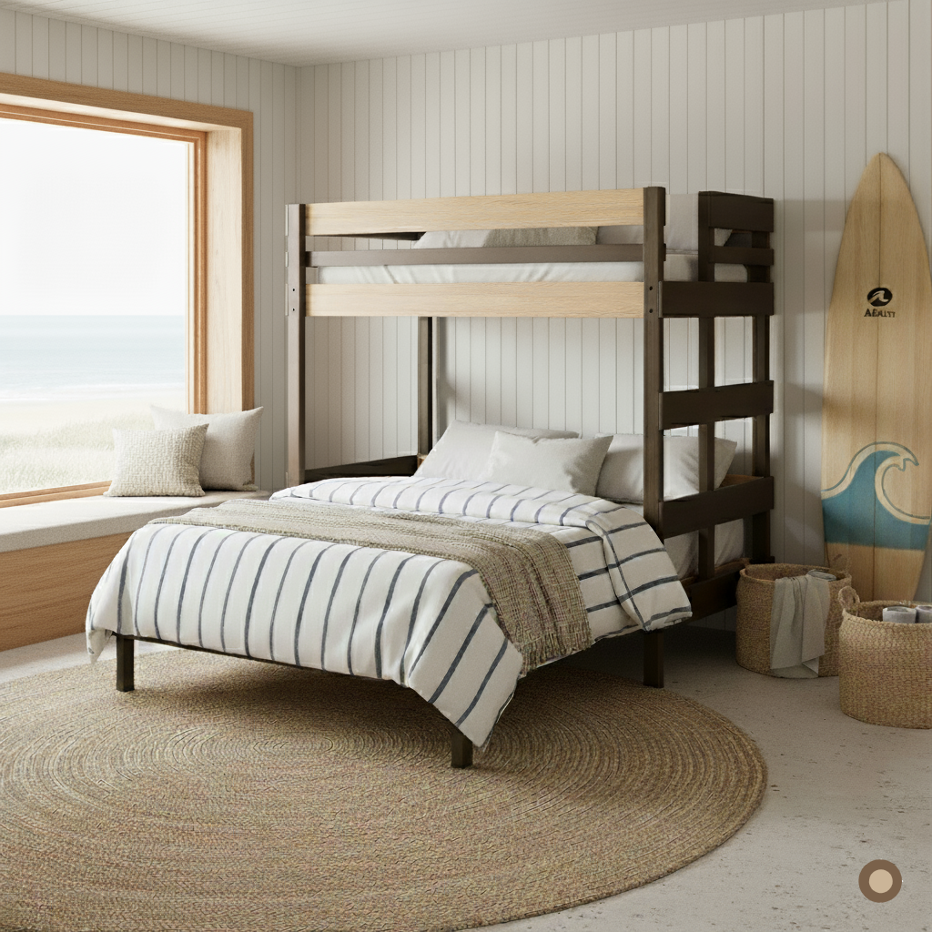 Gold Coast loft bed over queen bed in beachside room 