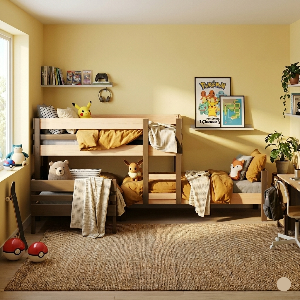 Lo-Line Long-Wall Bunk Bed with Standard Bed