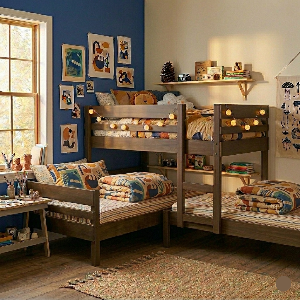 Lo-Line Long-Wall Bunk Bed with Standard Bed
