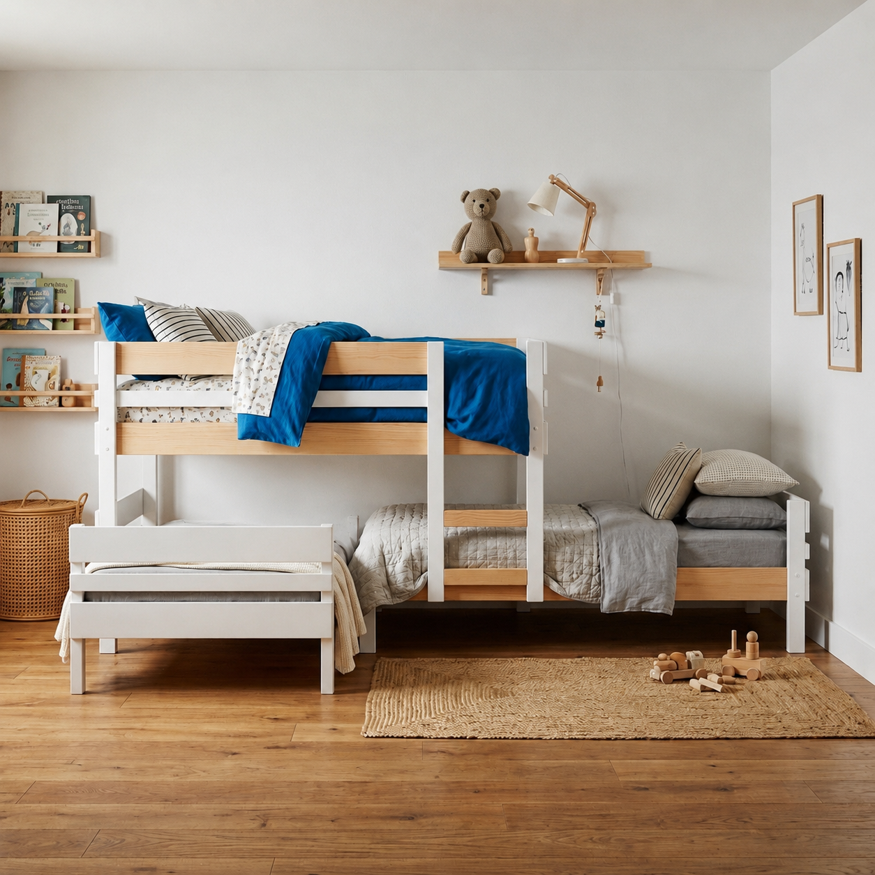 Lo-Line Long-Wall Bunk Bed with Standard Bed