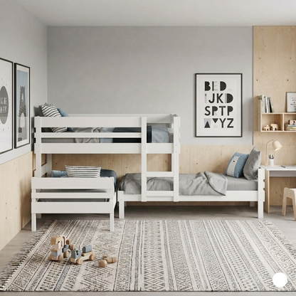 Lo-Line Long-Wall Bunk Bed with Standard Bed