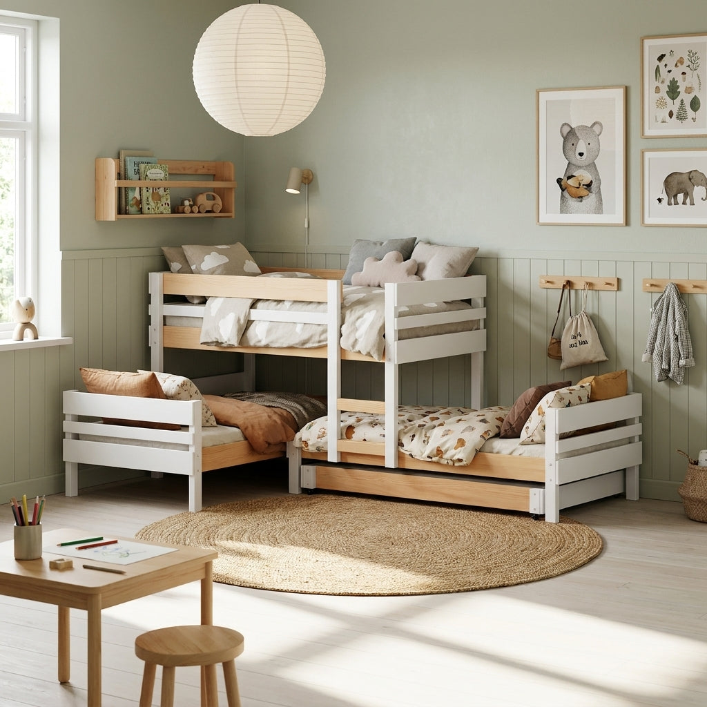 Lo-Line Long-Wall Bunk Bed with Standard Bed