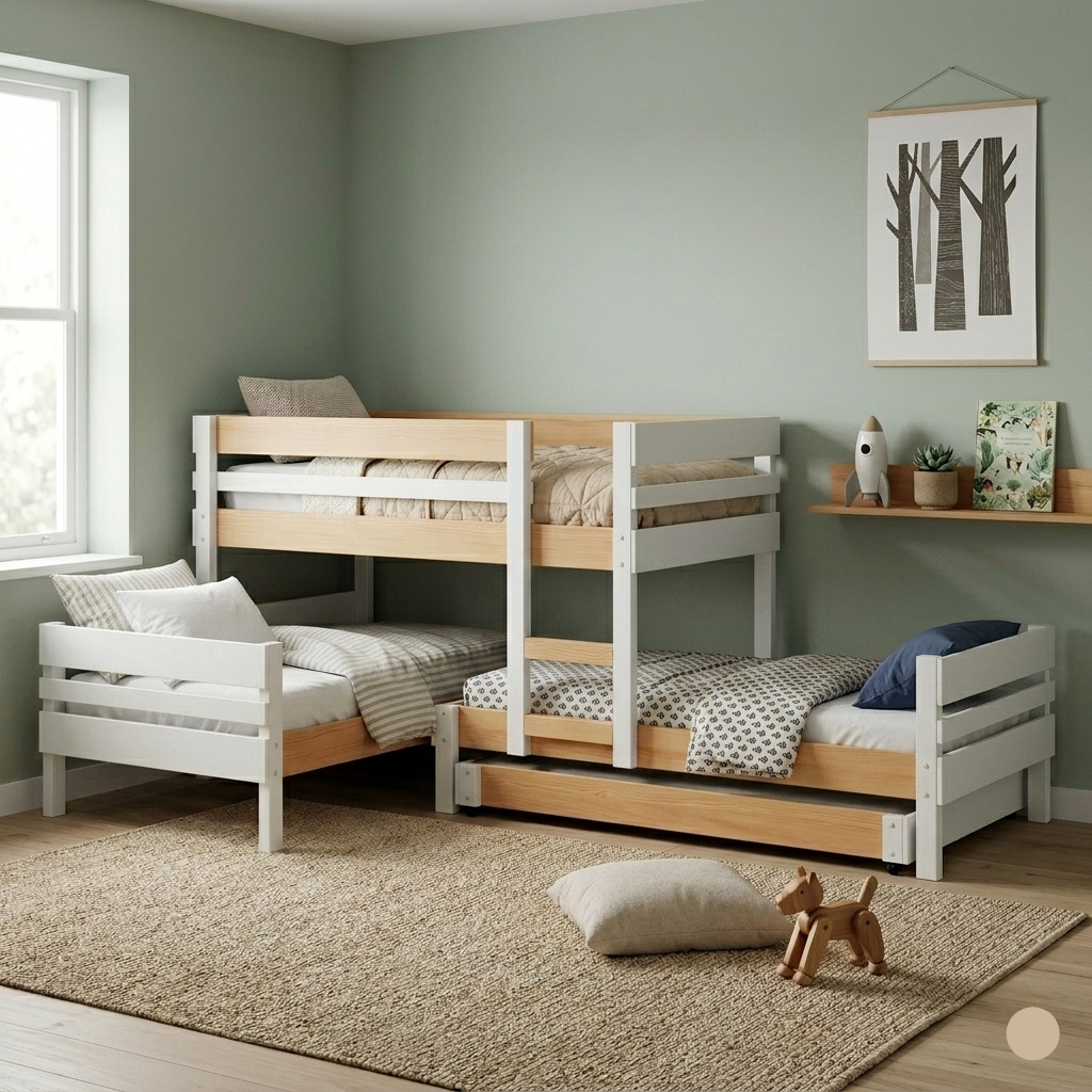 Lo-Line Long-Wall Bunk Bed with Standard Bed