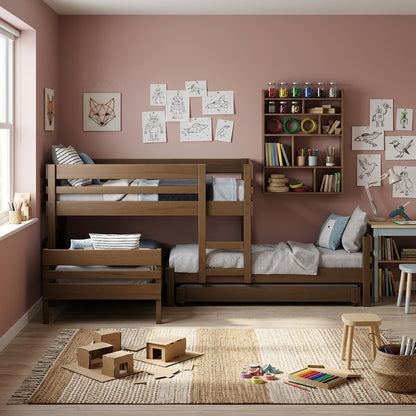 Lo-Line Long-Wall Bunk Bed with Standard Bed