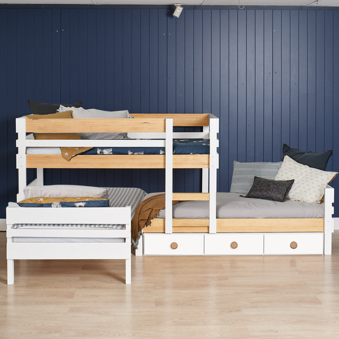 Lo-Line Long-Wall Bunk Bed with Standard Bed