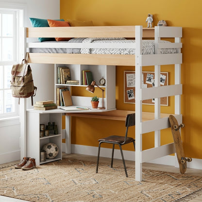Loft Bed Quad Desk Space Saver