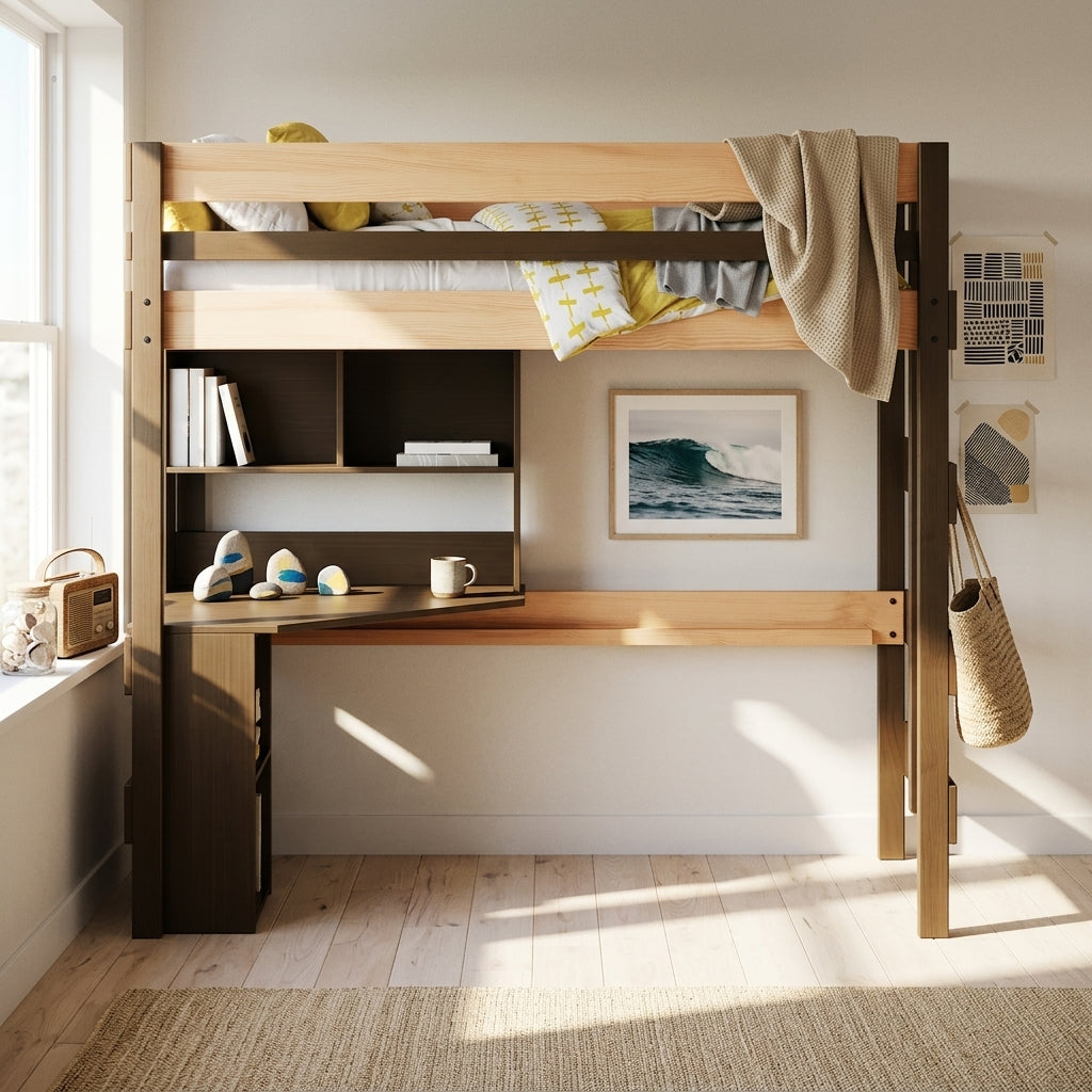 Loft Bed Quad Desk Space Saver