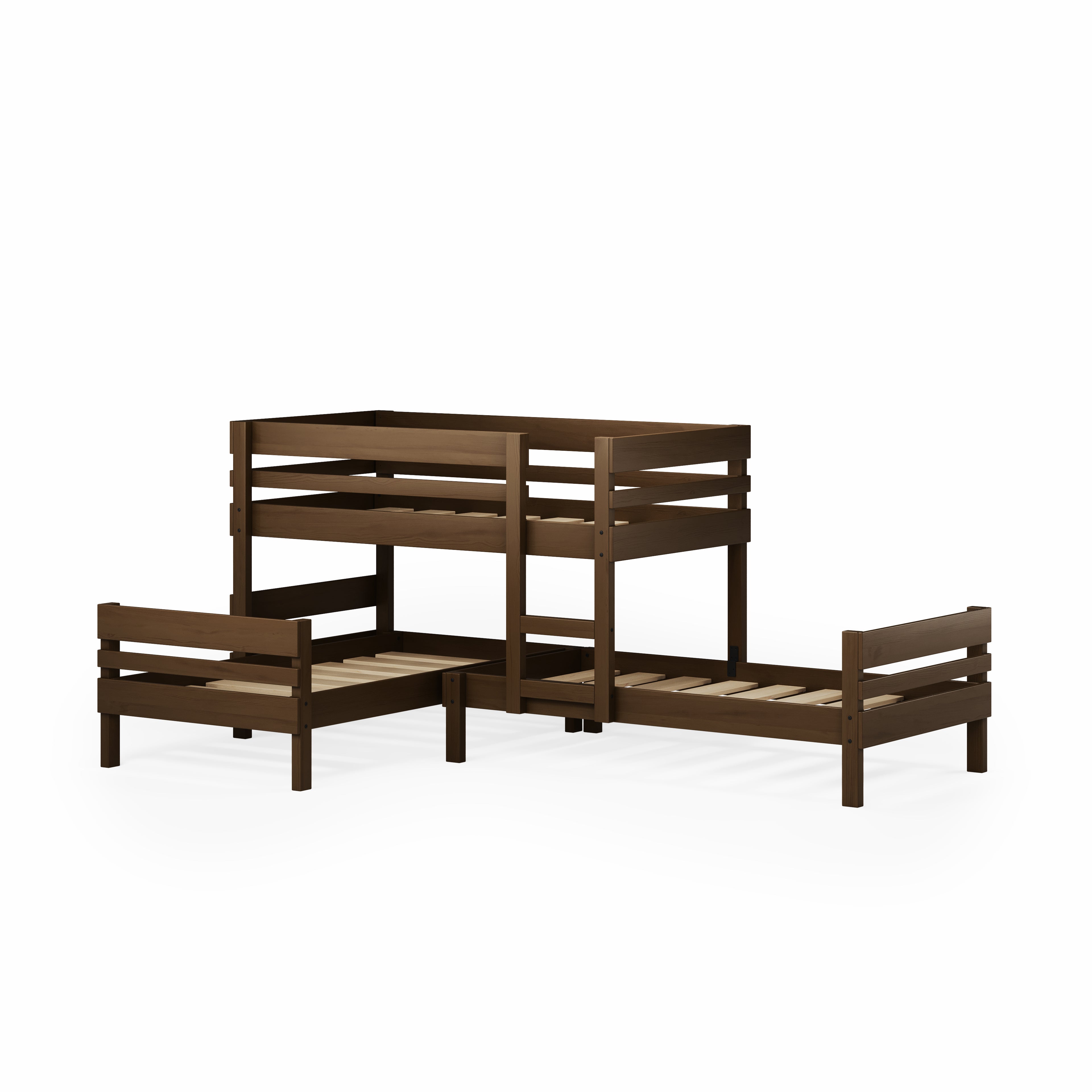 Lo-Line Long-Wall Bunk Bed with Standard Bed