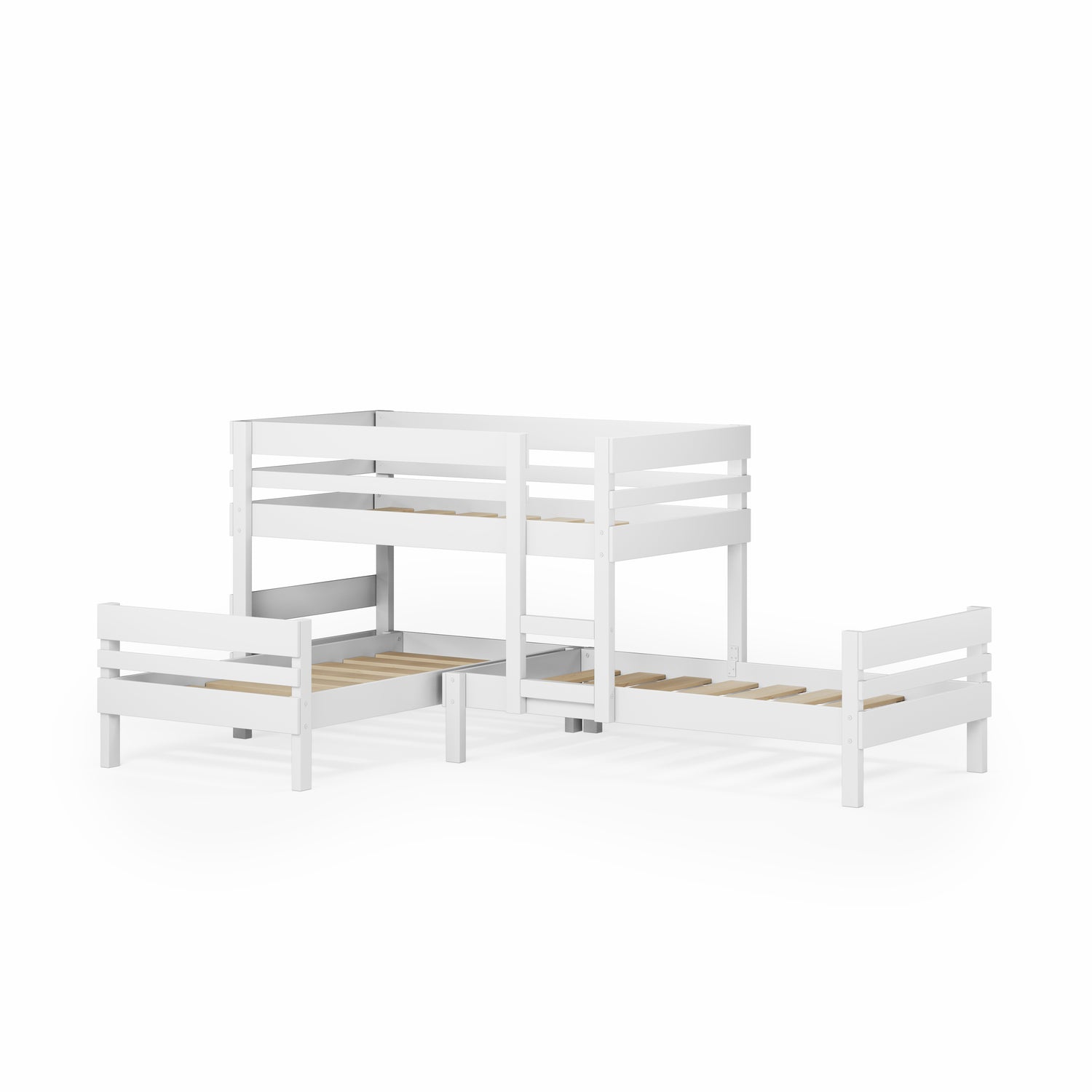Lo-Line Long-Wall Bunk Bed with Standard Bed