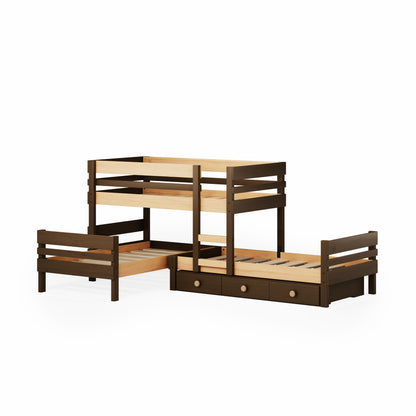 Lo-Line Long-Wall Bunk Bed with Standard Bed