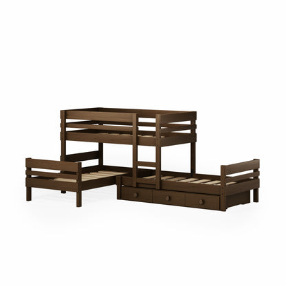 Lo-Line Long-Wall Bunk Bed with Standard Bed