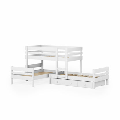 Lo-Line Long-Wall Bunk Bed with Standard Bed