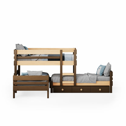 Lo-Line Long-Wall Bunk Bed with Standard Bed