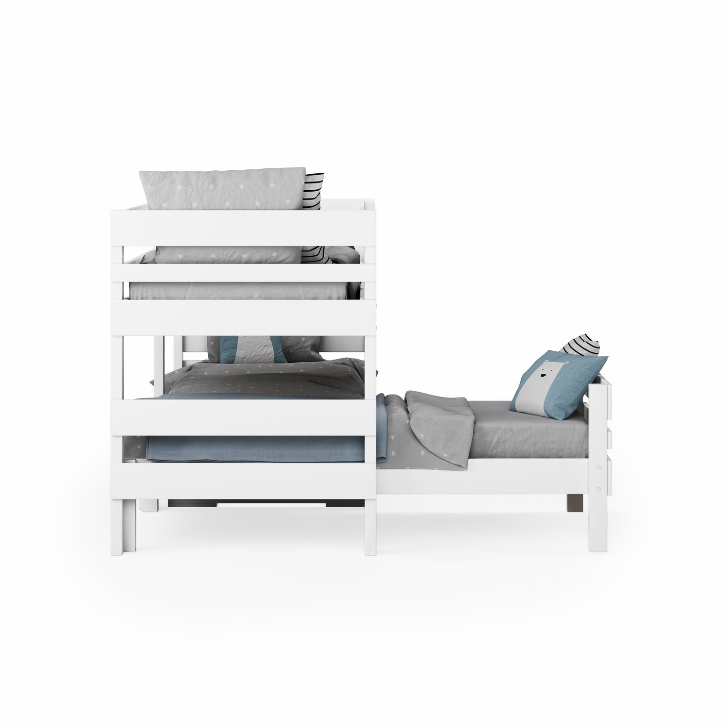 Lo-Line Long-Wall Bunk Bed with Standard Bed
