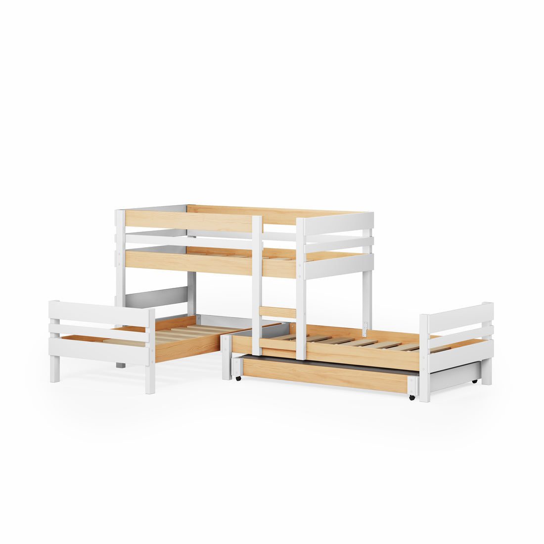 Lo-Line Long-Wall Bunk Bed with Standard Bed