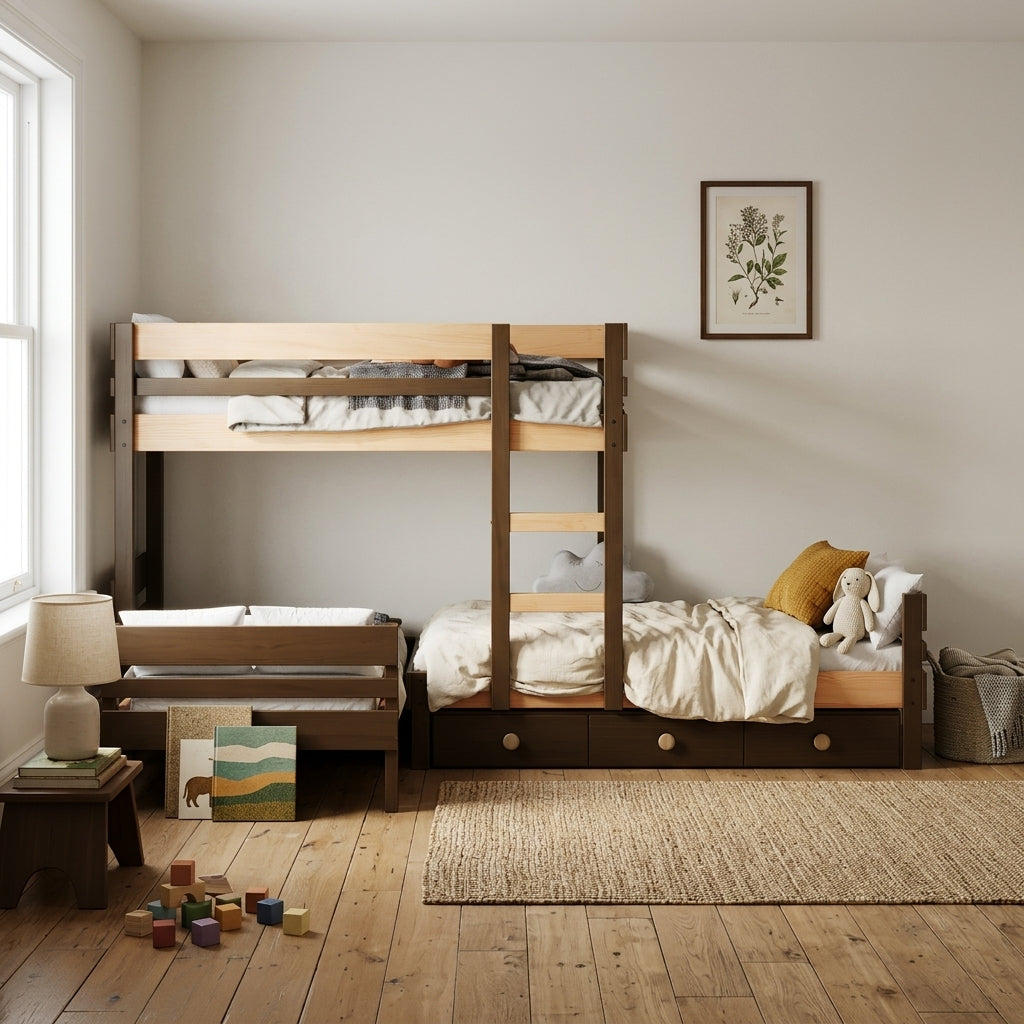 Mid-Line Long-Wall Bunk Bed with Standard Bed
