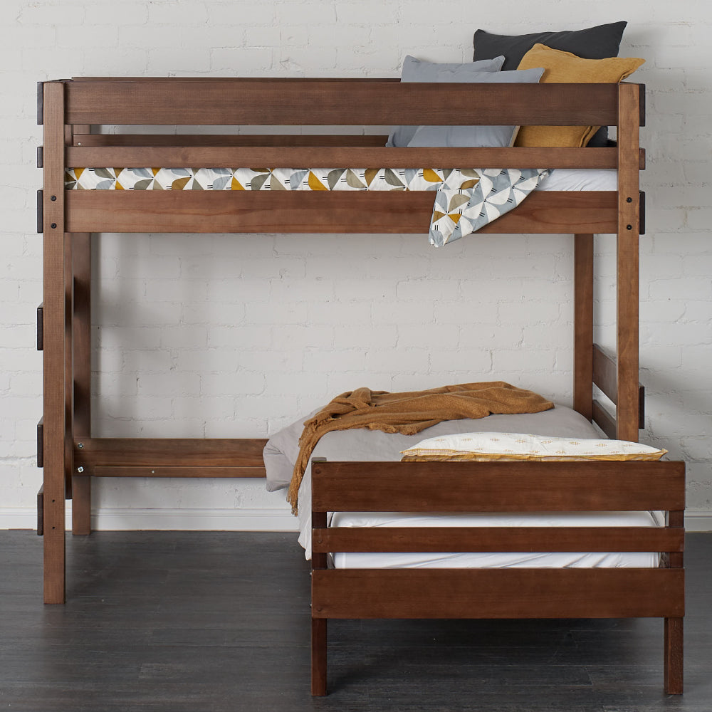 Single or King Single L shaped bunk bed in Elm