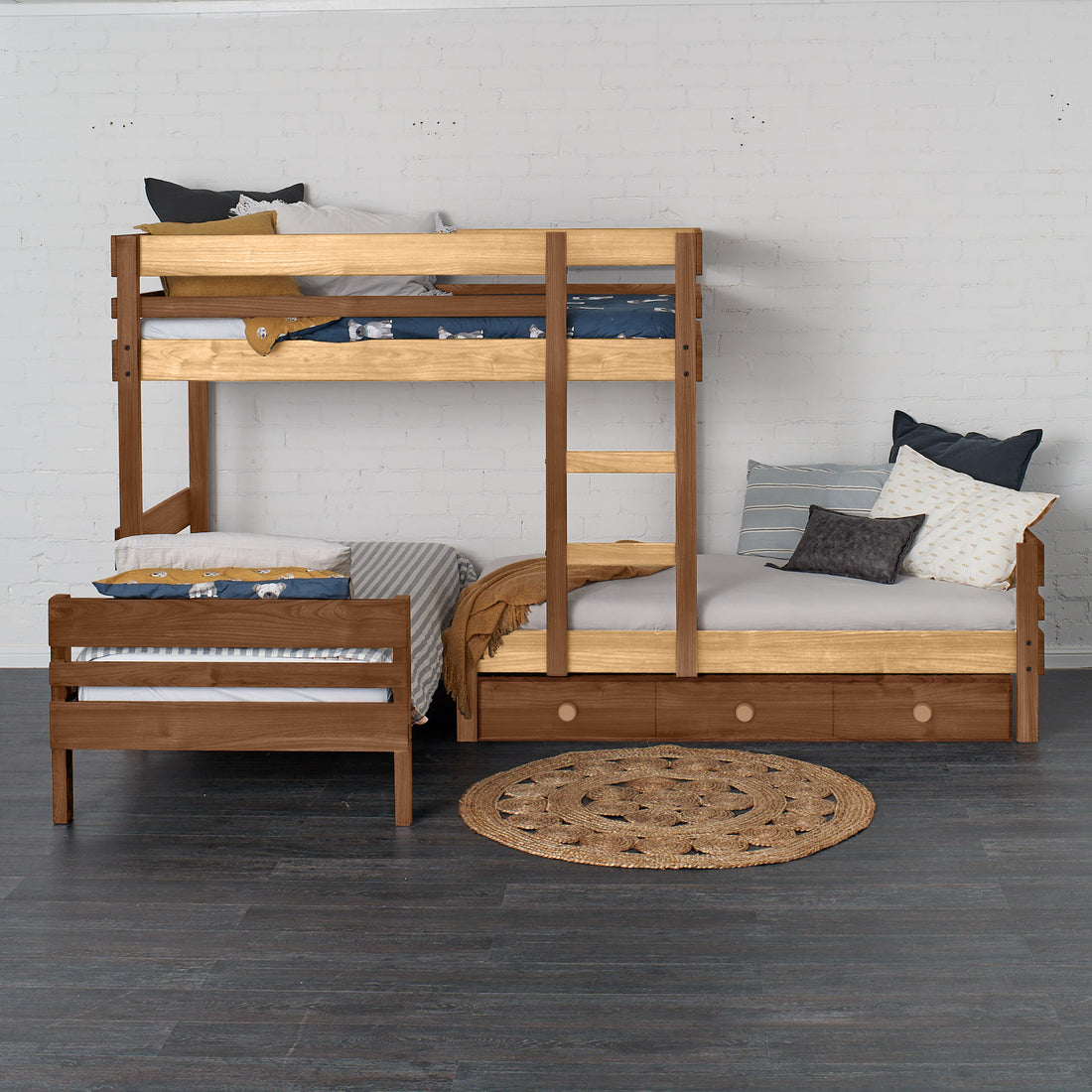 Mid-Line Long-Wall Bunk Bed with Standard Bed