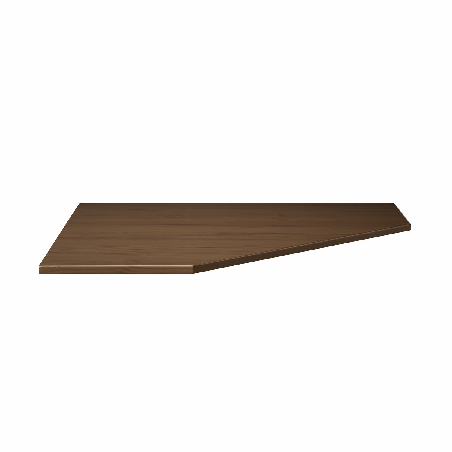 Native elm wooden quad desk surface for loft bed or bunk bed, angled cut corner.
