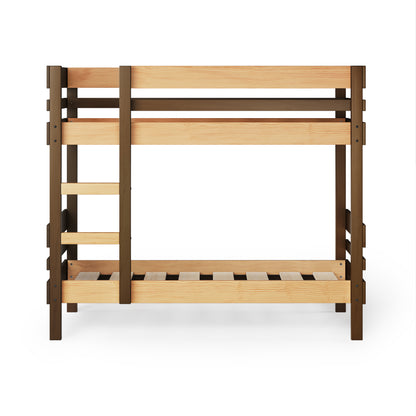 side ladder bunk bed front view finish_elm-clear