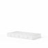 White under bed drawer with three handles, designed for single bunk or loft bed storage.