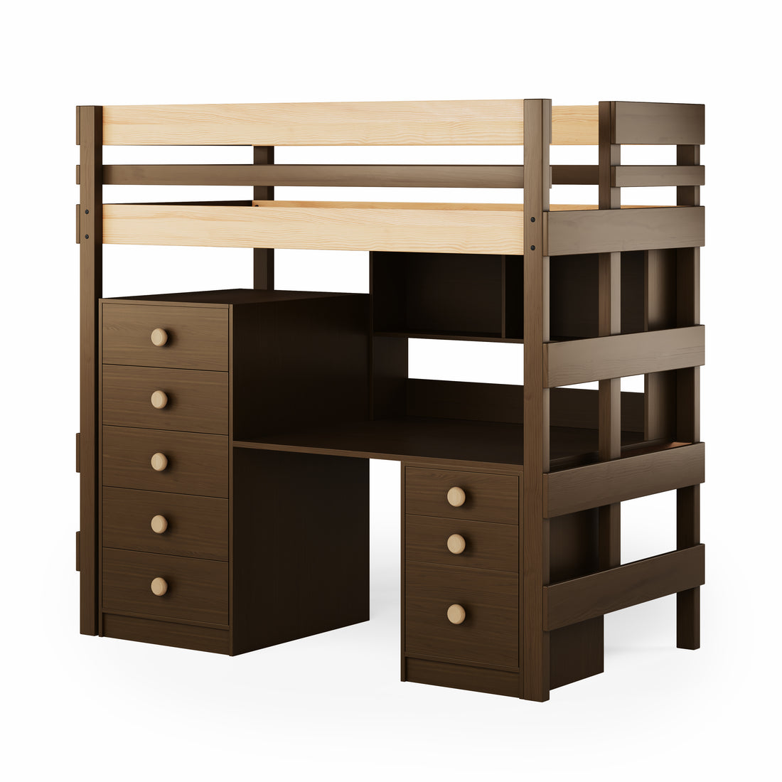 Loft Bed Bench Desk Space Saver