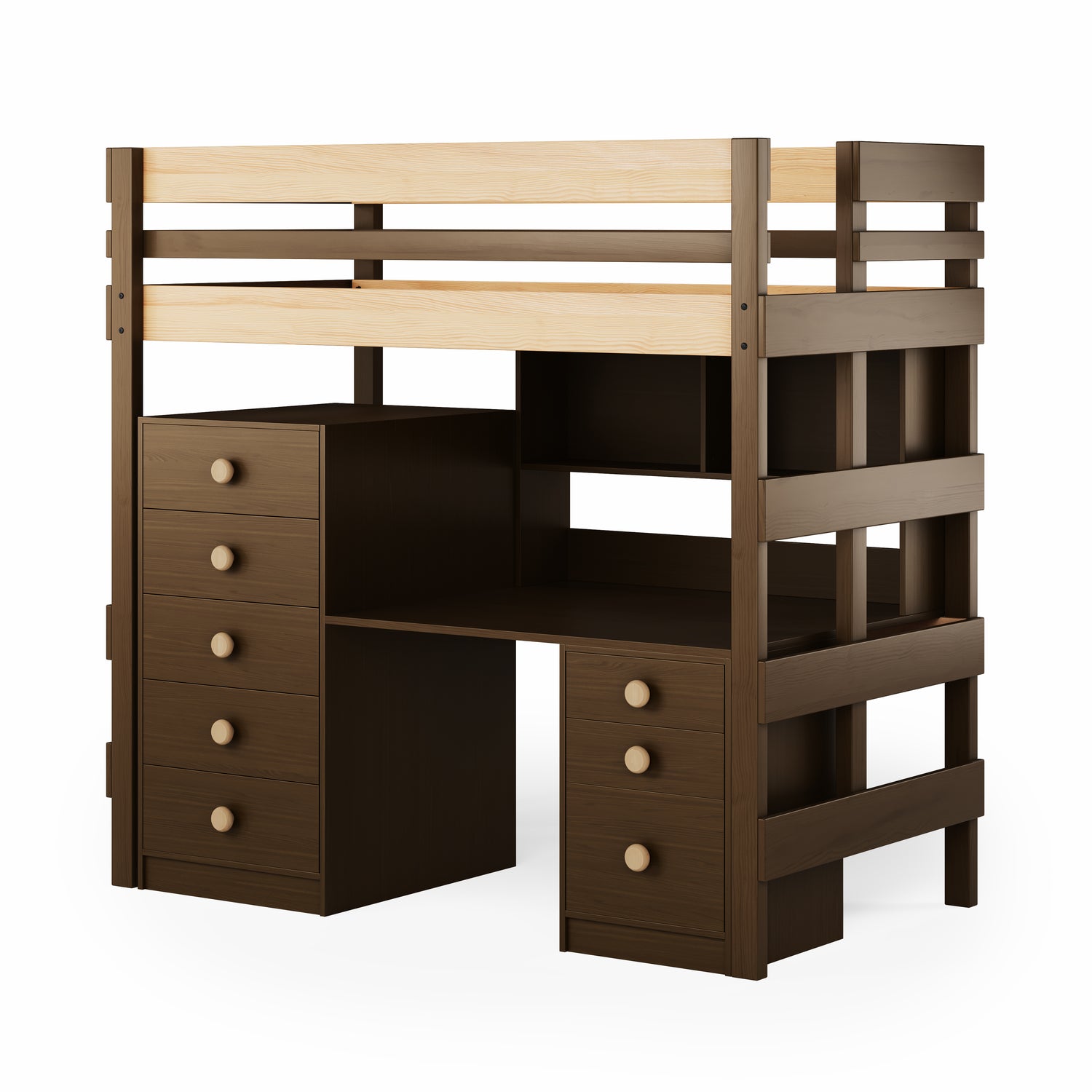Loft Bed Bench Desk Space Saver