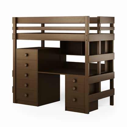 Loft Bed Bench Desk Space Saver