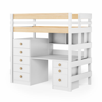 Loft Bed Bench Desk Space Saver