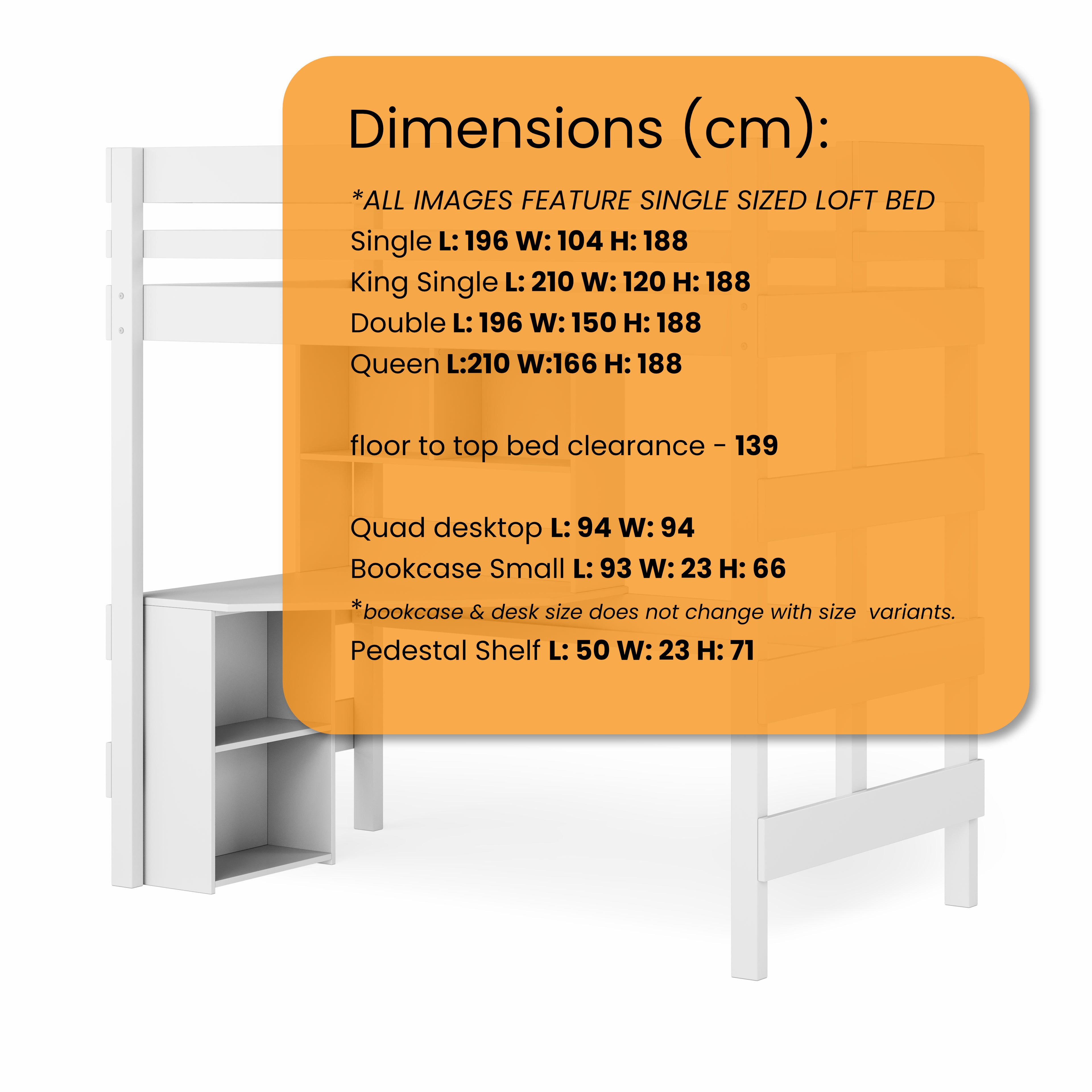 Loft Bed Quad Desk Space Saver