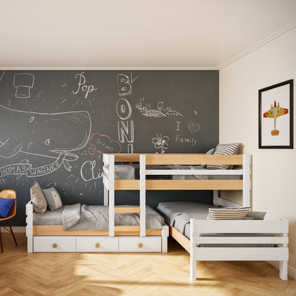 Lo-Line Long-Wall Bunk Bed with Standard Bed