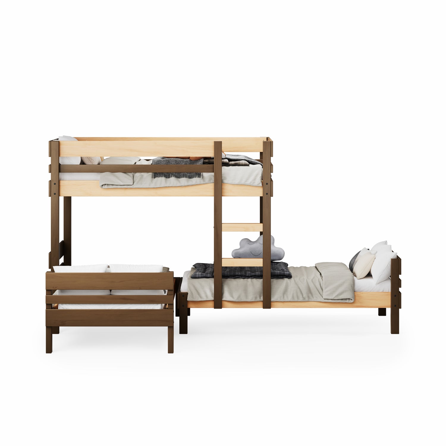 Mid-Line Long-Wall Bunk Bed with Standard Bed