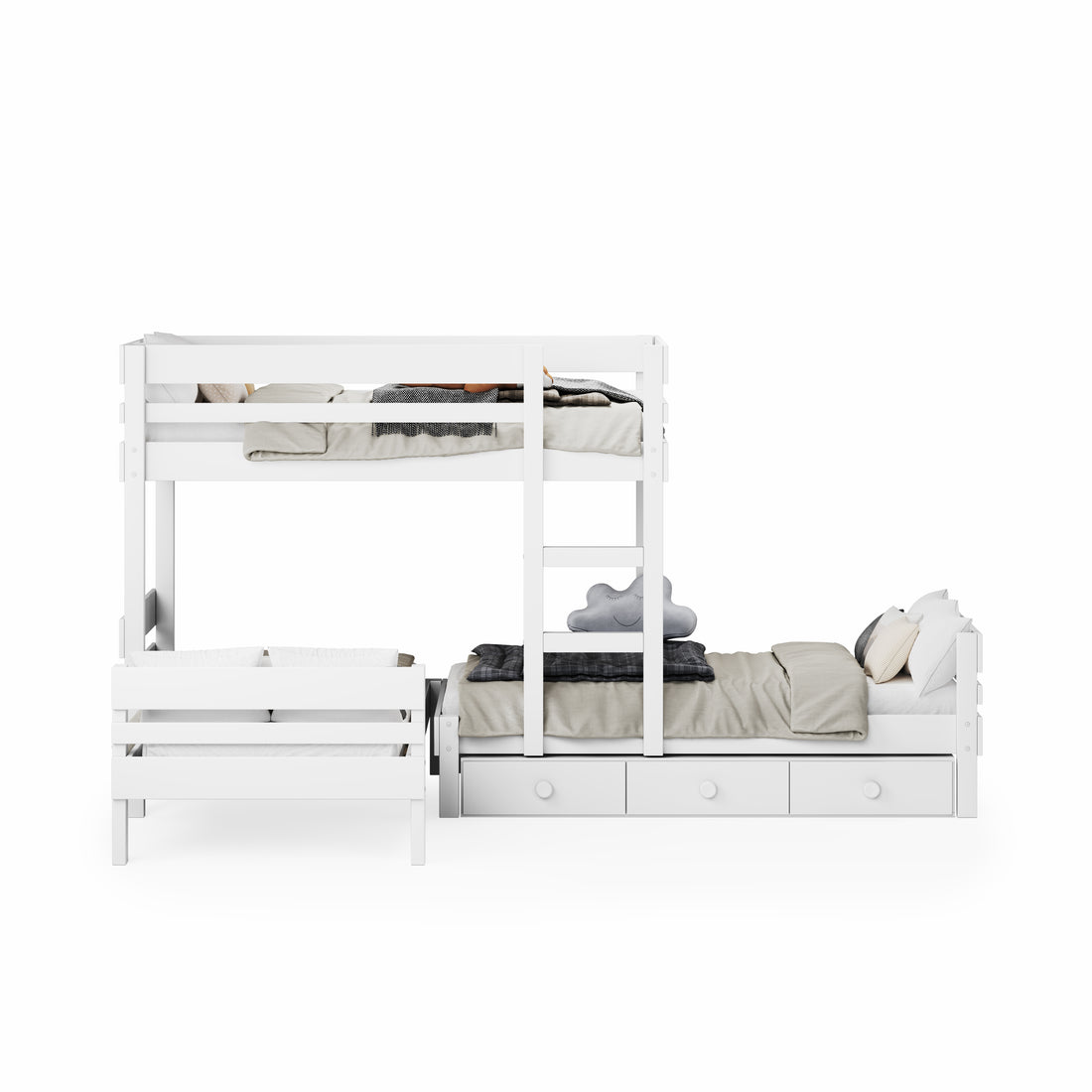 Mid-Line Long-Wall Bunk Bed with Standard Bed
