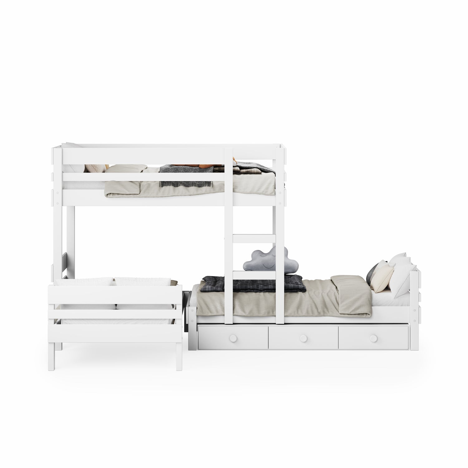 Mid-Line Long-Wall Bunk Bed with Standard Bed