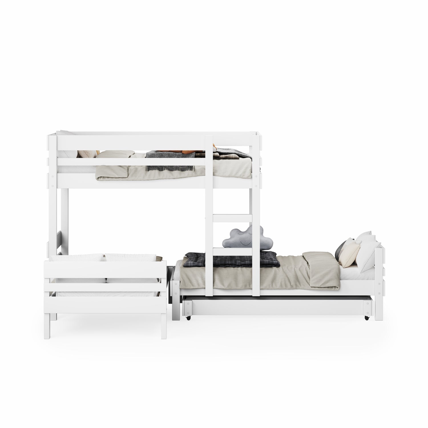 Mid-Line Long-Wall Bunk Bed with Standard Bed