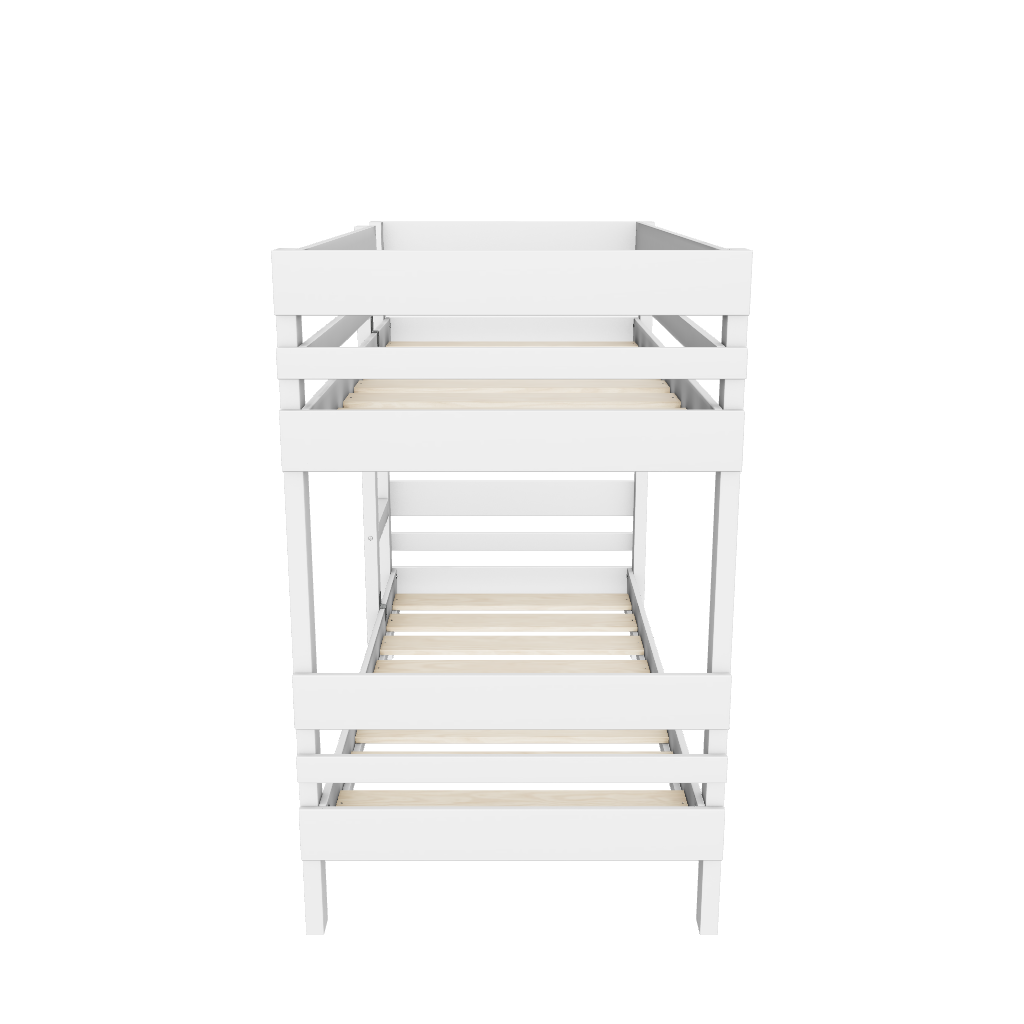 3d model of Bunkers white side ladder bunk bed