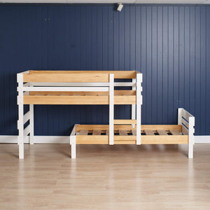 Low height longwall bunk bed only - top bed assembled to the left.
