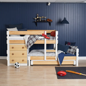 Low height bunk bed with 3 beds, plus best under bed storage
