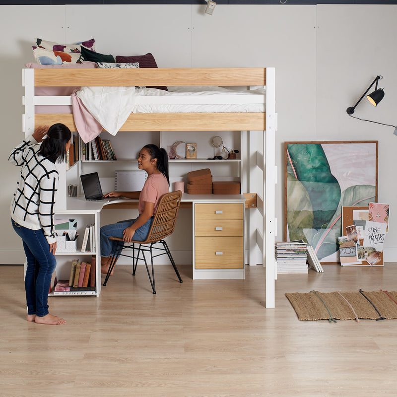 Double Loft Bed With Corner Desk. Sleep And Study Solution. – Bunkers.Com.Au