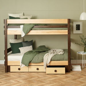 Bunk Bed with storage drawers. End frame ladder access