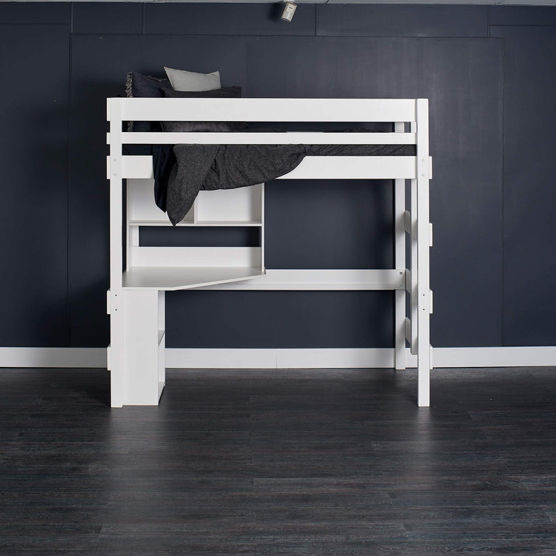 Loft Bed with Desk plus Shelf Unit and Bookcase Bunkers