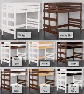 Mid Height Loft Bed finishing options