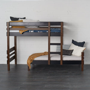 Offset bunk bed, pictured as bed only no storage.