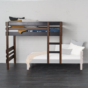Offset bunk bed. Pictured with elevated bed highlighted.