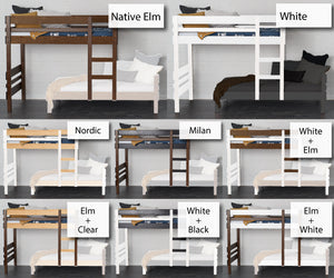 Offset bunk bed high bed only finishing options.