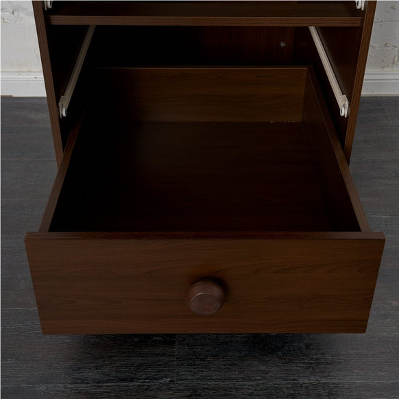 Midline chest. Large 5 drawer storage chest. Internal view drawer box with smooth steel drawer runners.