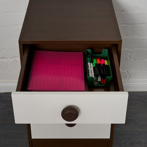Stationary drawer for storage chest with desk and loft bed
