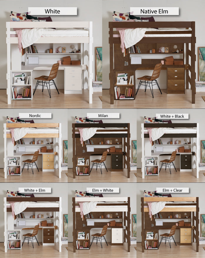 Queen Loft Bed Corner Desk Space Saver